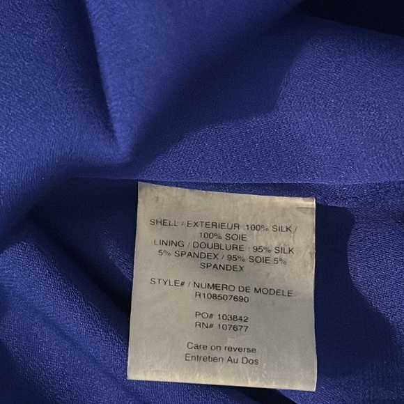 Women’s ALICE + OLIVIA Cobalt Blue SILK Sleeveless Blouson Mini Dress Size S - Picture 12 of 12